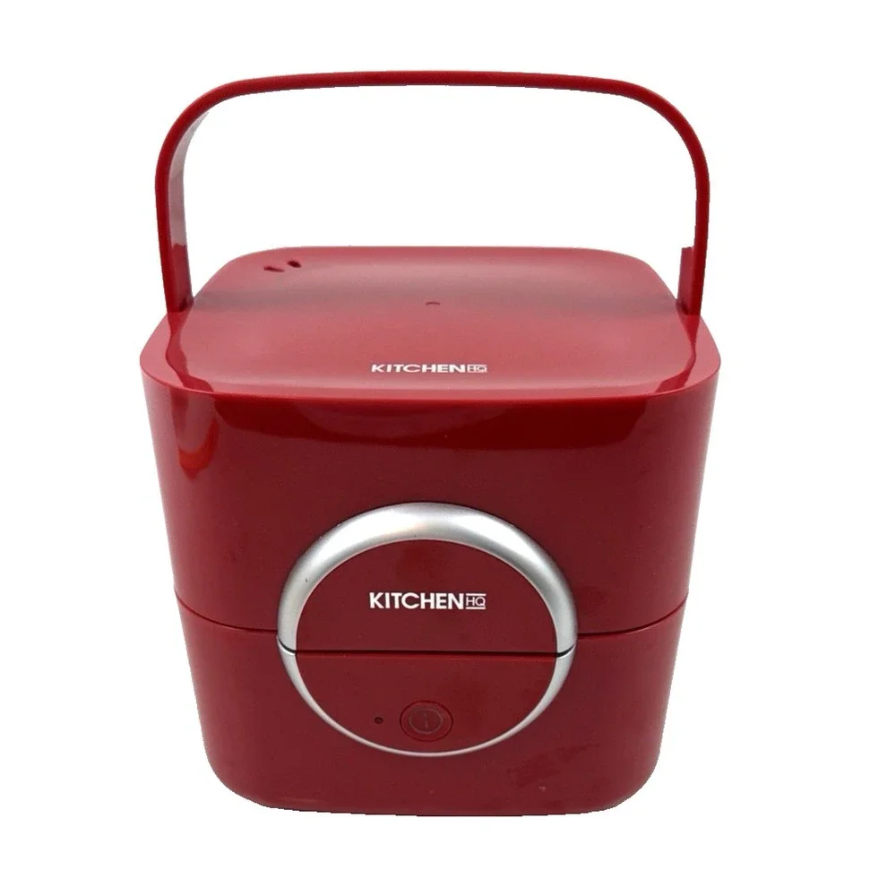 Electric Lunch Box Red by Kitchen HQ with Vacuum Sealed Trays TESTED and WORKING